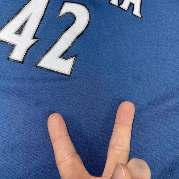 Minnesota Timberwolves Jersey Youth Boys Large Blue NBA Kevin Love 42 Adidas - Picture 4 of 12